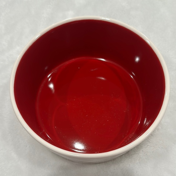 Rae Dunn Artisan Collection “Drink Up” red ceramic pet bowl 6” - Picture 3 of 7
